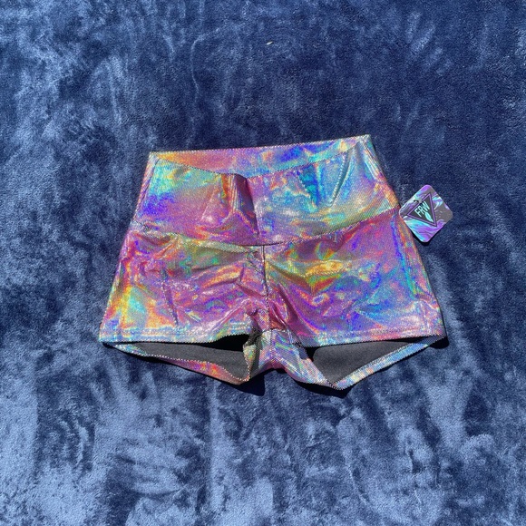 Freedom Rave Wear Techno-Logical Spandex Shorts - Picture 1 of 4
